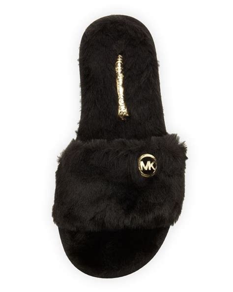 michael michael kors jet set jelly faux fur flip flops|Jet Set Faux Fur Flip Flop .